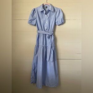 SHEIN Light Blue Striped Midi Dress